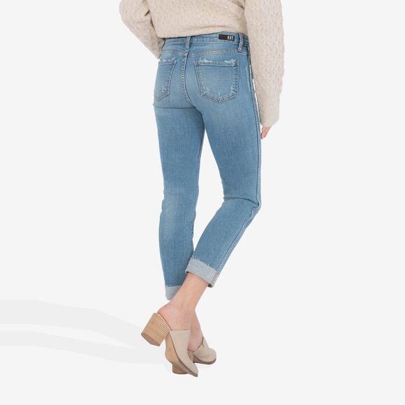 Kut From The Kloth Catherine High-Rise Fab Ab Boyfriend Jeans size 12 Benign - Picture 2 of 13
